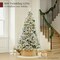 Pre-Lit Flocked Cedar Cypress Christmas Tree w/Twinkling Lights, Artificial Holiday Décor, White & Multicolored LEDs